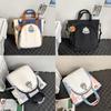 Nylon College Style Girl Backpack With Embroidery And Splicing For School Use