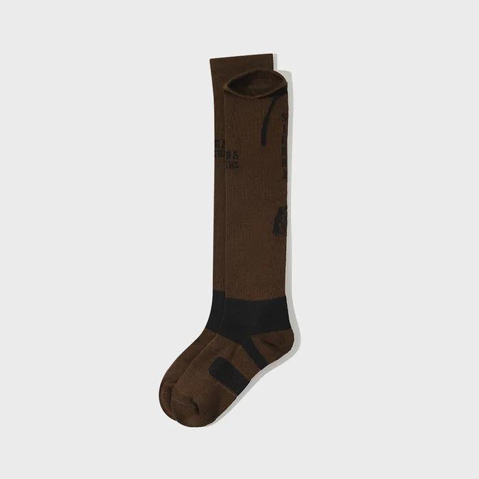 CONNESS Merino Wool Knee Socks BROWN