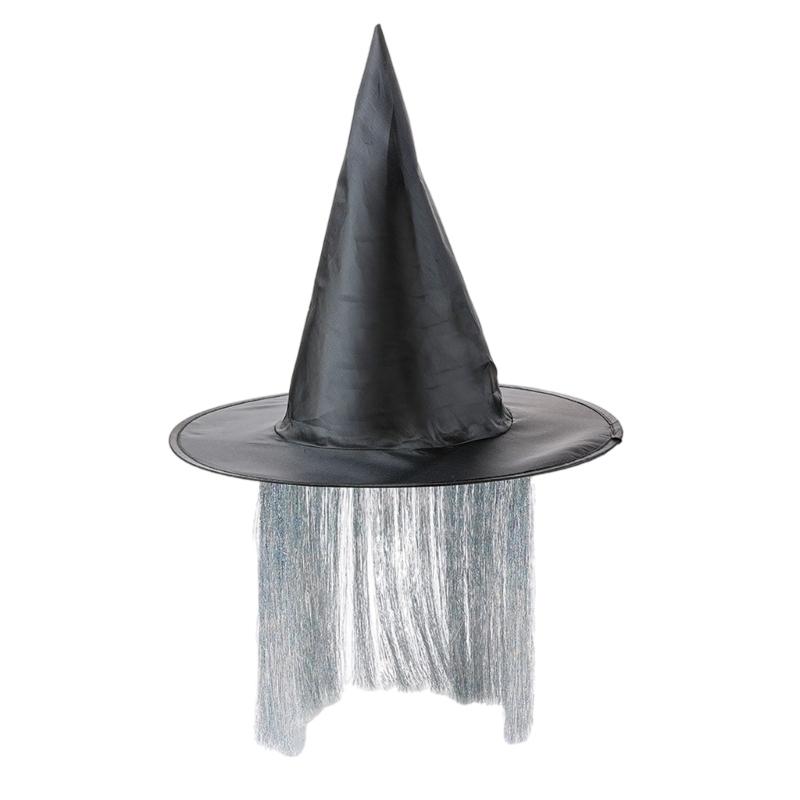 

Stylish Oxford Fabric Witch Hat For Halloween Costume Parties Adult Teen Adjustable Design Cosplay Accessories серебряный