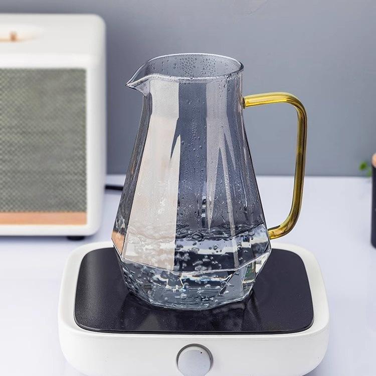 Household Diamond Cool Water Kettle Living Room Large Thorn Pot High Temperature Resistant High Borosilicate Glass Cup Kettle Set Cold Water Kettle
