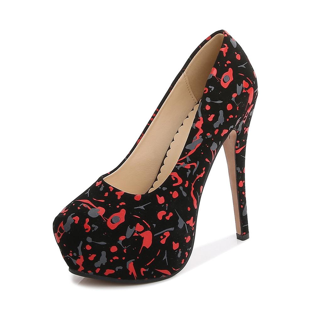 New Fashion 14cm High Heels For Women's With Flowers Casual Platform Stiletto Ladies Sexy Banquet Office Pumps Shoes