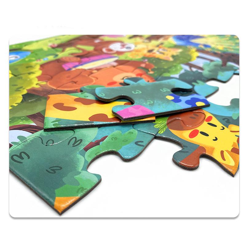 36pcs Carrying Jigsaw Puzzle Children Paper Large Pieces Puzzle Enlightenment Gift 3-6 Years Old Baby Toys Toddler Puzzle