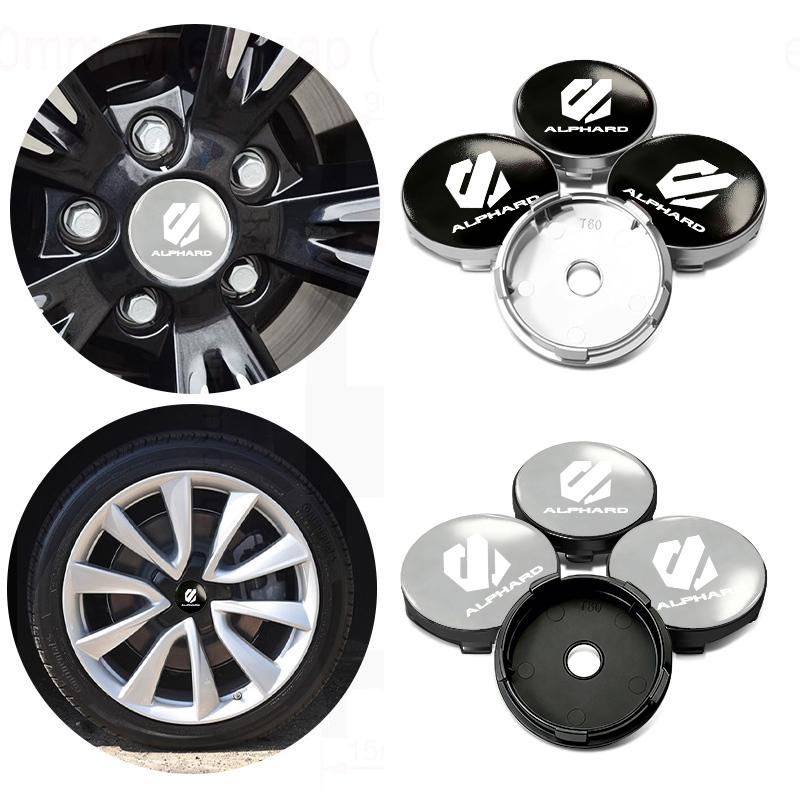 For Toyota 4pcs 56/60mm Car Wheel Center Hub Caps Emblem Stickers Tire Rim Covers Auto Accessories Alphard 2015 2016 2017 2018
