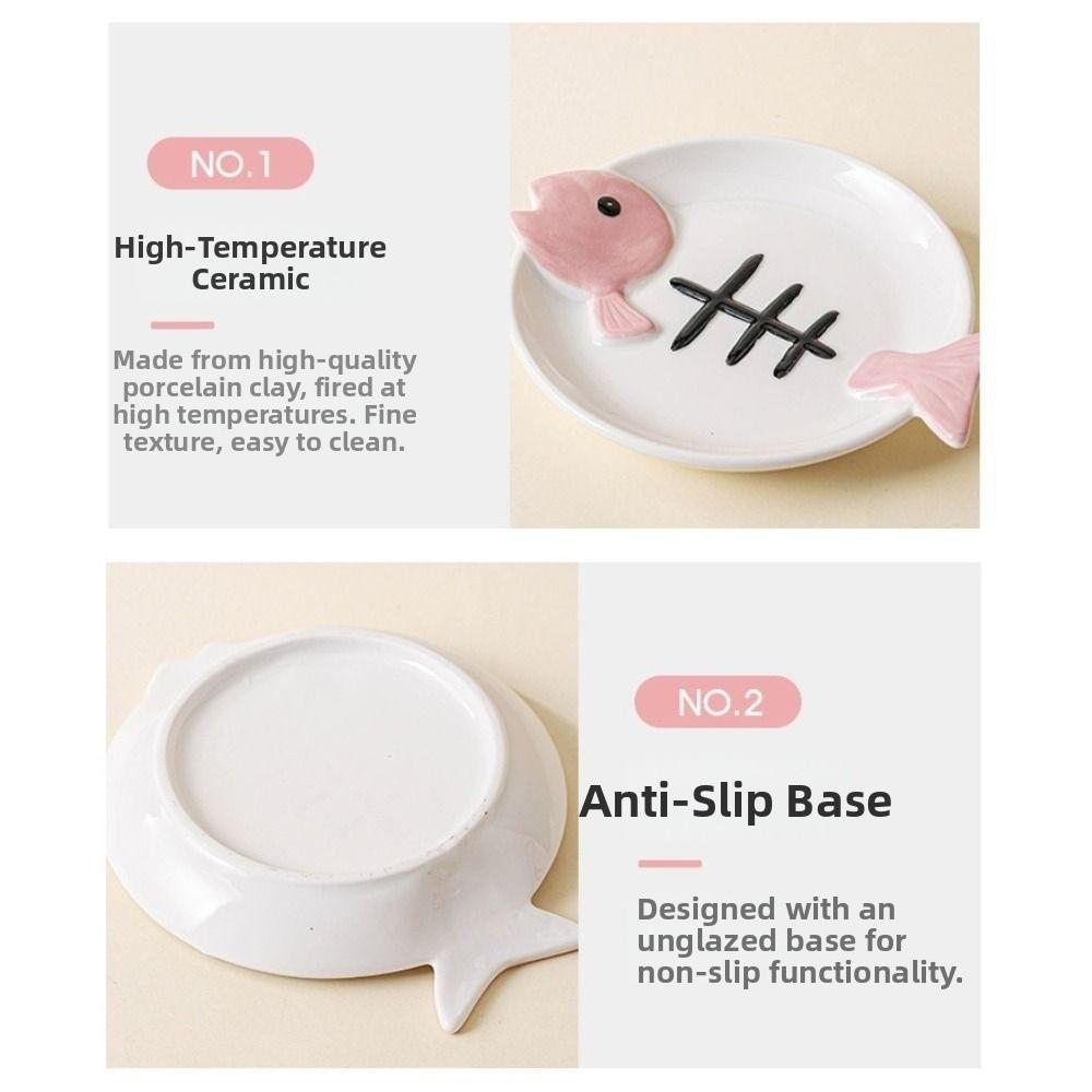 Ceramic Pet Food Water Bowl Cute Raised Pet Feeder Easy To Clean Pet Food Dispenser Pet Supplies