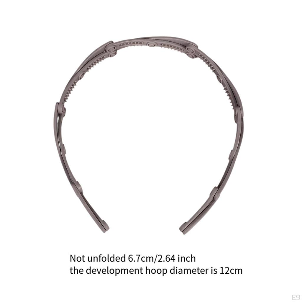 Foldable Headband Non Slip Headpiece Pocket for Makeup Travel Women black