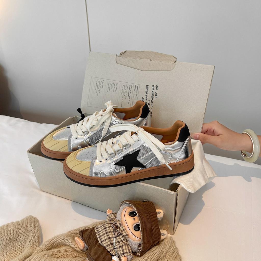 Korean Age-reducing Star Shoes 2025 New Old Retro Versatile Small Dirty Shoes Casual Sports German Training Board Shoes Women