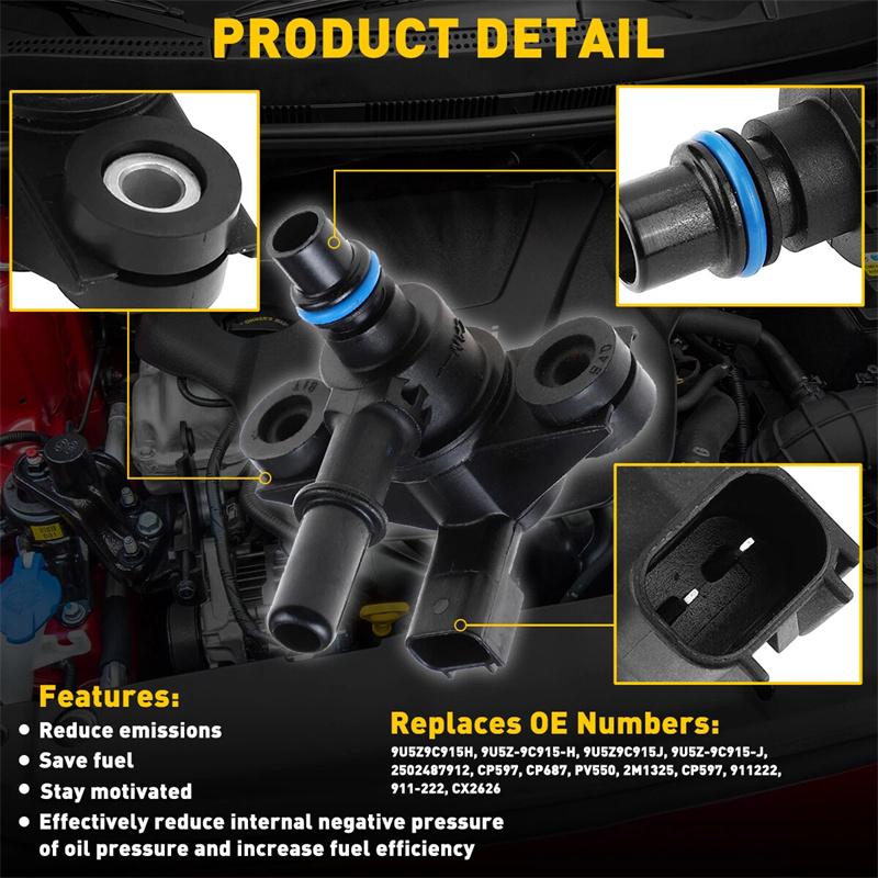 Für 09-17 Ford Lincoln Mercury Pickup Aktivkohlebehälter-Entlüftungs-Magnetventil 9U5Z9C915H Au5A-9G866-Ab Au5A9G866Ab Cx-2349