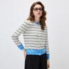 KMBK Women's Striped Silk Blend Long-Sleeve Knit Top