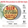 2D Flat - 7.87-Inch Humorous Vintage Beer Sign with a Rustic Look, Round Aluminum Wall Decor | Single Piece, Ideal for Holiday Gifts, Suitable for