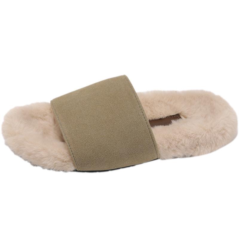 Queen Fan retro platte zachte pantoffels voor dameskleding buiten 2025 nieuw herfst en winter veelzijdig zachte zool antislip eenwoordige slipper