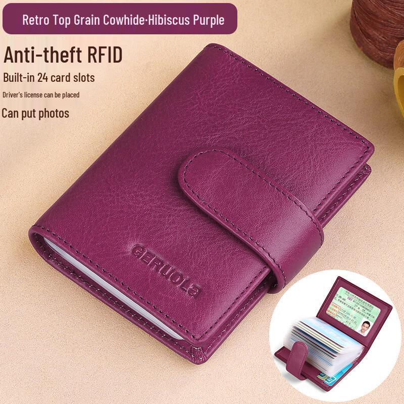 Geruola RFID Blocking Leather Card Holder