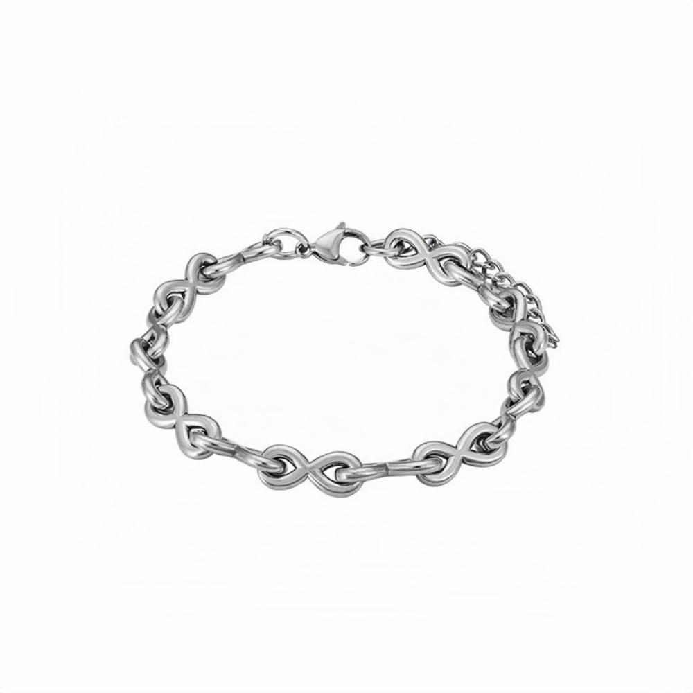 8MM Infinite Symbol Twill Ring Handmade Bracelet Hip Hop Men Stainless Steel Jewelry Fashion Party Gift