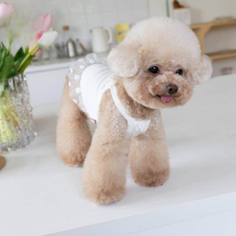 Pet Supplies Spring and Summer Comfortable Cool Polka Dot Suspenders Pet Cat and Dog Clothing Small Dog Pet Clothing