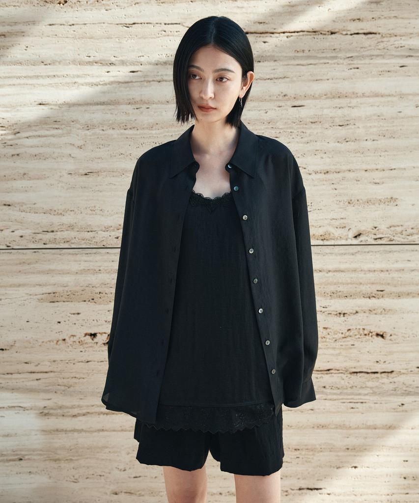 Siyajyu Sitp5278 Soft Sheer Summer Shirt_Black