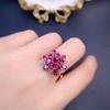Elegant And Luxurious Stunning Snowflake Rings For Women Pink Gemstones Cluster Engagement Ring Brilliant Wedding Jewelry