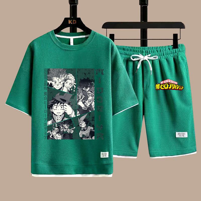 

Мой герой Мидория Изуку мужские футболки шорты комплекты летние новые модные мужские футболки топы нижний костюм мультфильм аниме мужской комплект одежды S