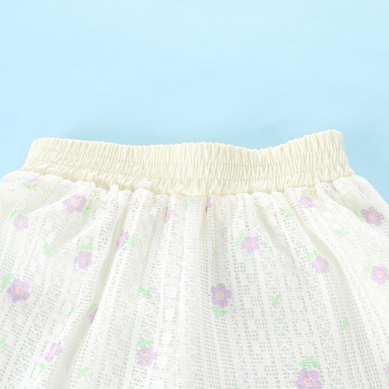 Montagut Girls' Summer Lace Vest & Pants Set