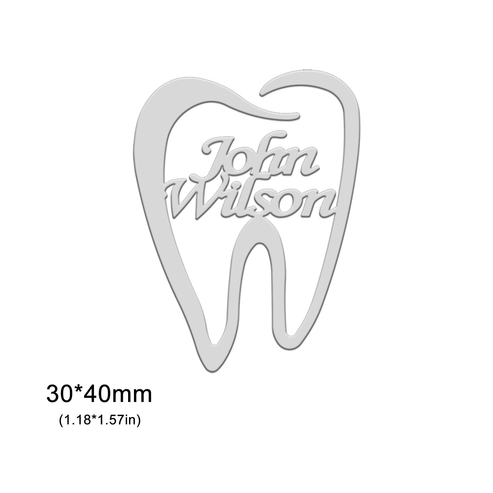 

Lemegeton Customized Teeth Dentist Brooch Stainless Steel Jewelry Doctor Emblem Clothing Name Pins for Women Men Birthday Gifts