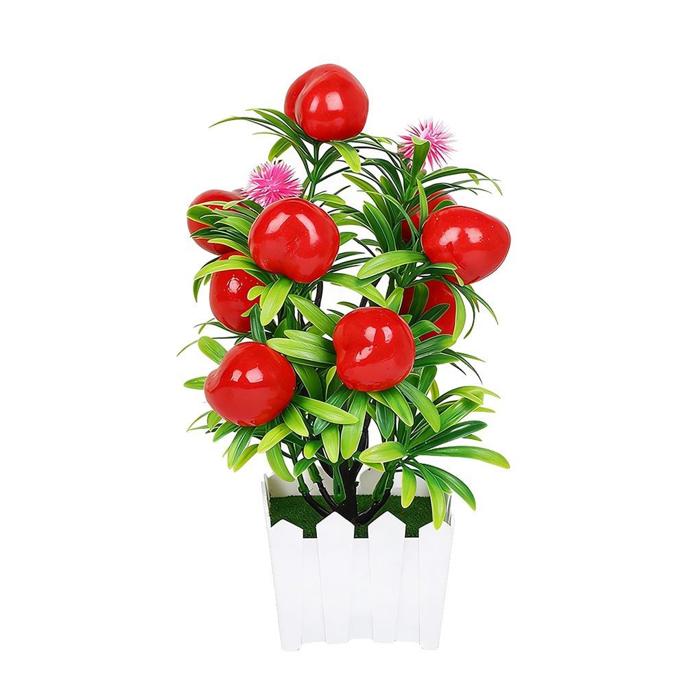 

9 Heads Artificial Fruits Bonsai Pomegranate Chili Orange Peach Strawberry Fruit Tree Potted Multicolor Waterproof