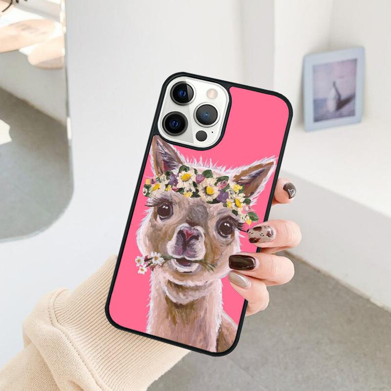 Llama Alpaca Pattern Phone Case For iPhone 17 Air 16 15 14 11 12 13 Pro MAX Plus Coque Cover Shell