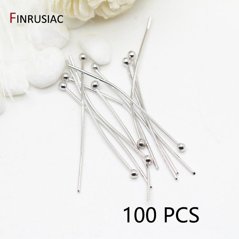 Wholesale 14k Gold Plated Brass Metal Ball Head Pin For Jewelry Making Beading Pins Findings Supplies DIY Make Jewelry