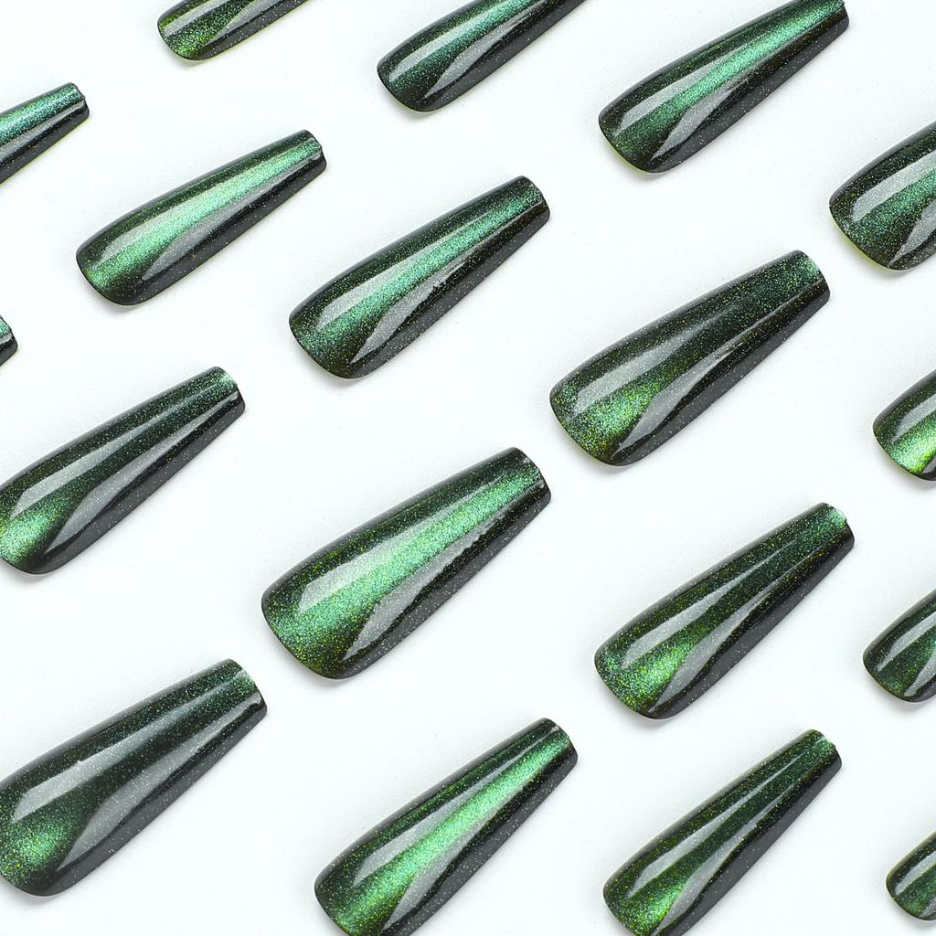 24pcs/set Press On Nail Full Cover Long Opal Nail Stickers Ballet Fake Nails Wear Manicure