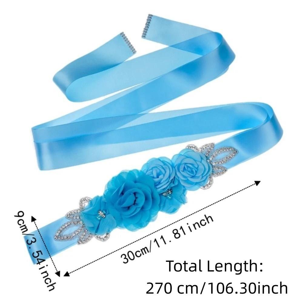 Creative Wedding Flower Waistband Rhinestone Beaded Floral Applique Sash Bridal Dress Accessories