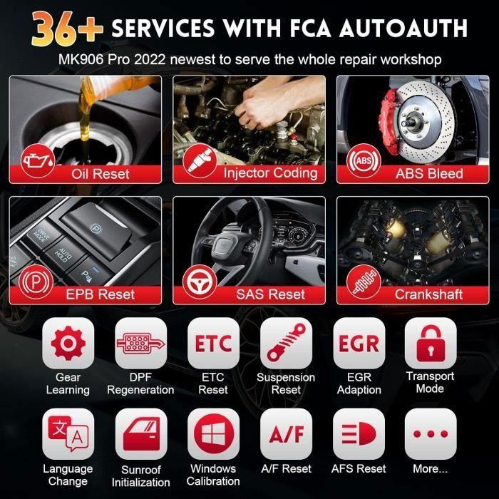 Autel MaxiCOM MK906 Pro Valise de Diagnostic Codage ECU, Bi-directionnel 36 Services Identique à MS906 Pro/Maxisys Elite