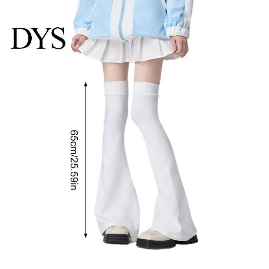 Soft Polyester Elastic Leg Covers Knee High Warmers for Women Girls, Fashion Lolita Boot Japanese Style Hosiery Covers, Flared Sleeves, Thermal Solid
