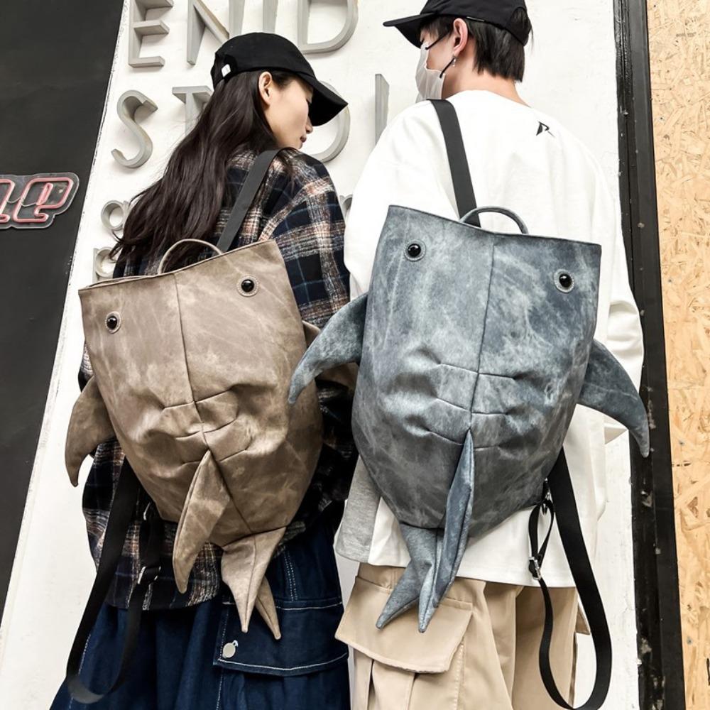 

Модный рюкзак в форме китовой акулы из ткани Оксфорд, школьные сумки, модный рюкзак для колледжа синий