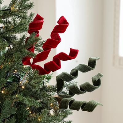 Velvet Spiral Christmas Stems Red White Green Spiral Christmas Tree Picks DIY Crafts for Wreath Fireplaces Vase Filler Holiday Ornament
