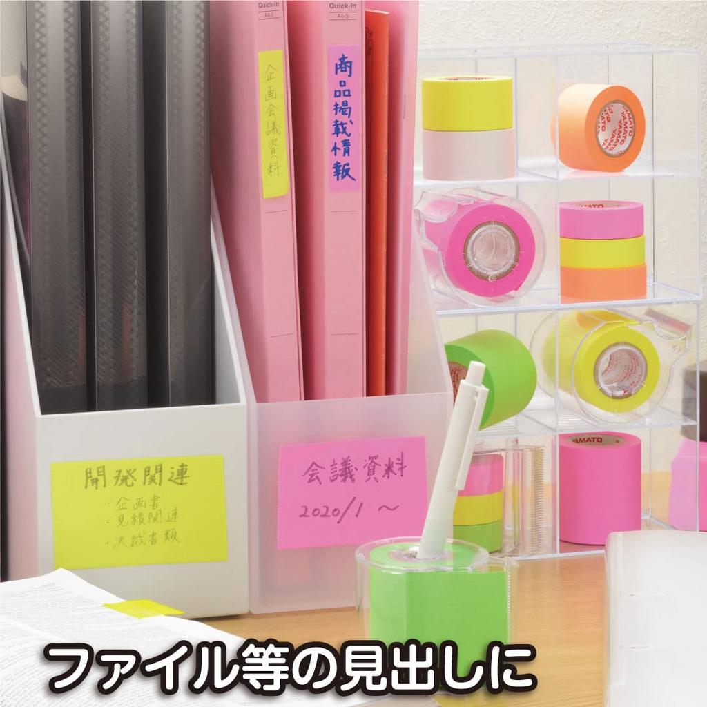Yamato Memoc Sticky Notes Roll Tape 3 and 15mm X Refill, Rolls, Rose, Lemon, Lime, 10m, RK-15H-B
