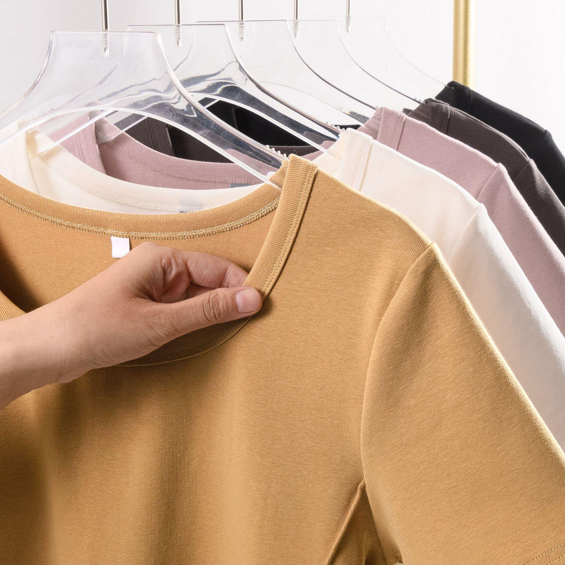 Women s Summer Style 95% Cotton Short Sleeve T-shirt with Irregular Hem - Japanese Korean Casual Medium