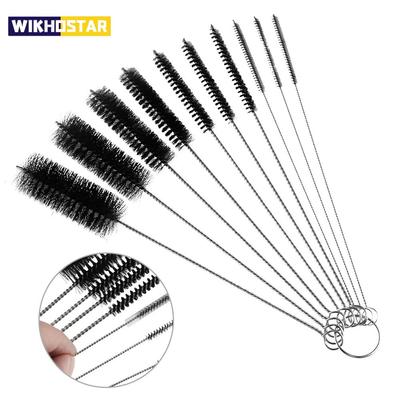 10-teiliges Nylon-Rohrbürsten-Set zum Reinigen von Trinkhalmen, Gläsern, Tastaturen und Schmuck, wiederverwendbare Bürsten, Reinigungswerkzeuge