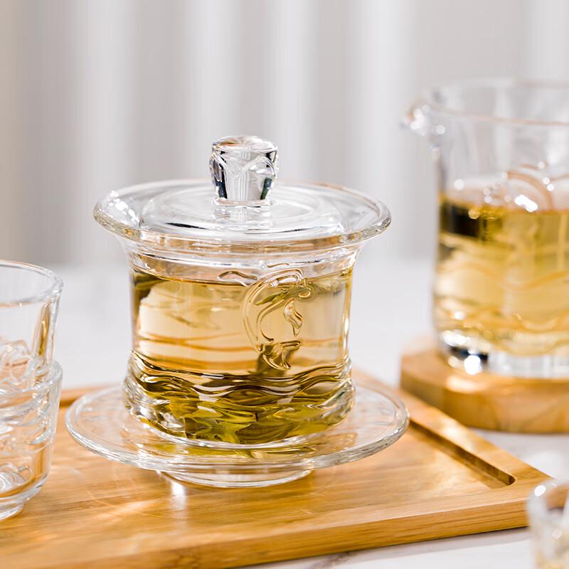 Shanchongshan Ruyudesui 8-Piece Sodium-Calcium Glass Tea Set