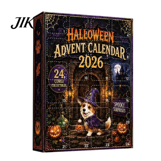 Cute Pet Hanging Pendants 2026 Dog Christmas Advent Calendar, 24-Day Ornaments Countdown Calendar with 24 Shaped Decor Pcs 2D Acrylic Figures