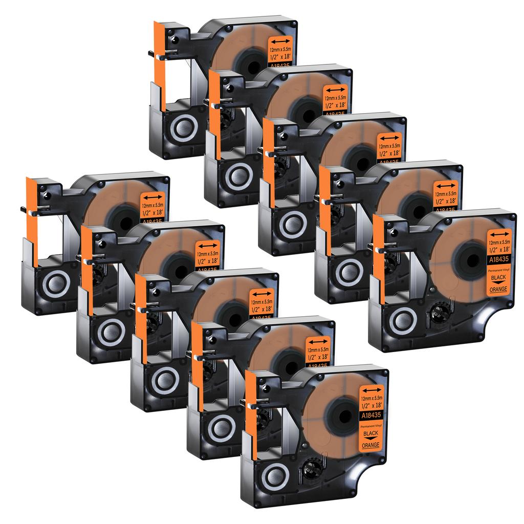 3-10PK Durable IND Vinyl Labels for Dymo A18444 A18432 18435 9/12/19mm Label Tape for DYMO Rhino 1000 3000 4200 Label Printer