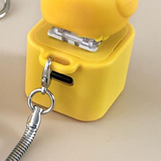 1/2/3Pcs Ducky Caps Keychain Fidget Toy Sounding Pendant Stress Reliever Duck Keyboard Fidget Toy Keychain