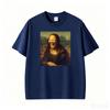 Mona Lisa Lustiges Meme Künstler Grafik T-Shirts Unisex Kleidung Cooles Vintage Streetwear T-Shirts Sommer Übergröße Lässiges T-Shirt Oberteile