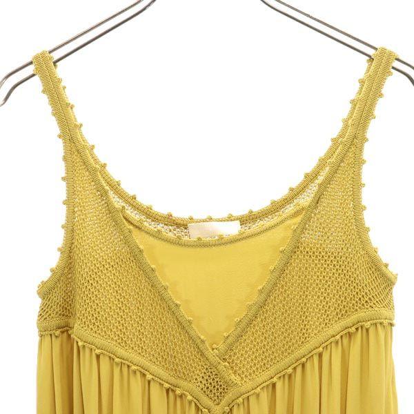 ANTEPRIMA Silk Blend Knit look Cami one piece Yellow Women Used