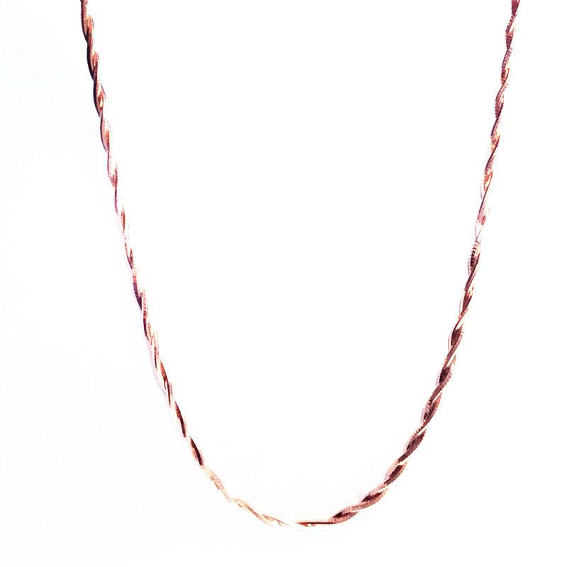 Purple Gold Double-Layer Snake Bone Twist Chain Rose Gold-Plated Exquisite Color Gold Plain Chain Simple Chain Set