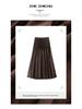 Miyake High Waist Double Pleated Midi Skirt - Spring/Autumn Slimming A-Line