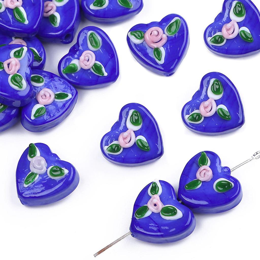 Hand Fired Love with Colored Glass Beads for DIY Jewelry Craft 1 Pc