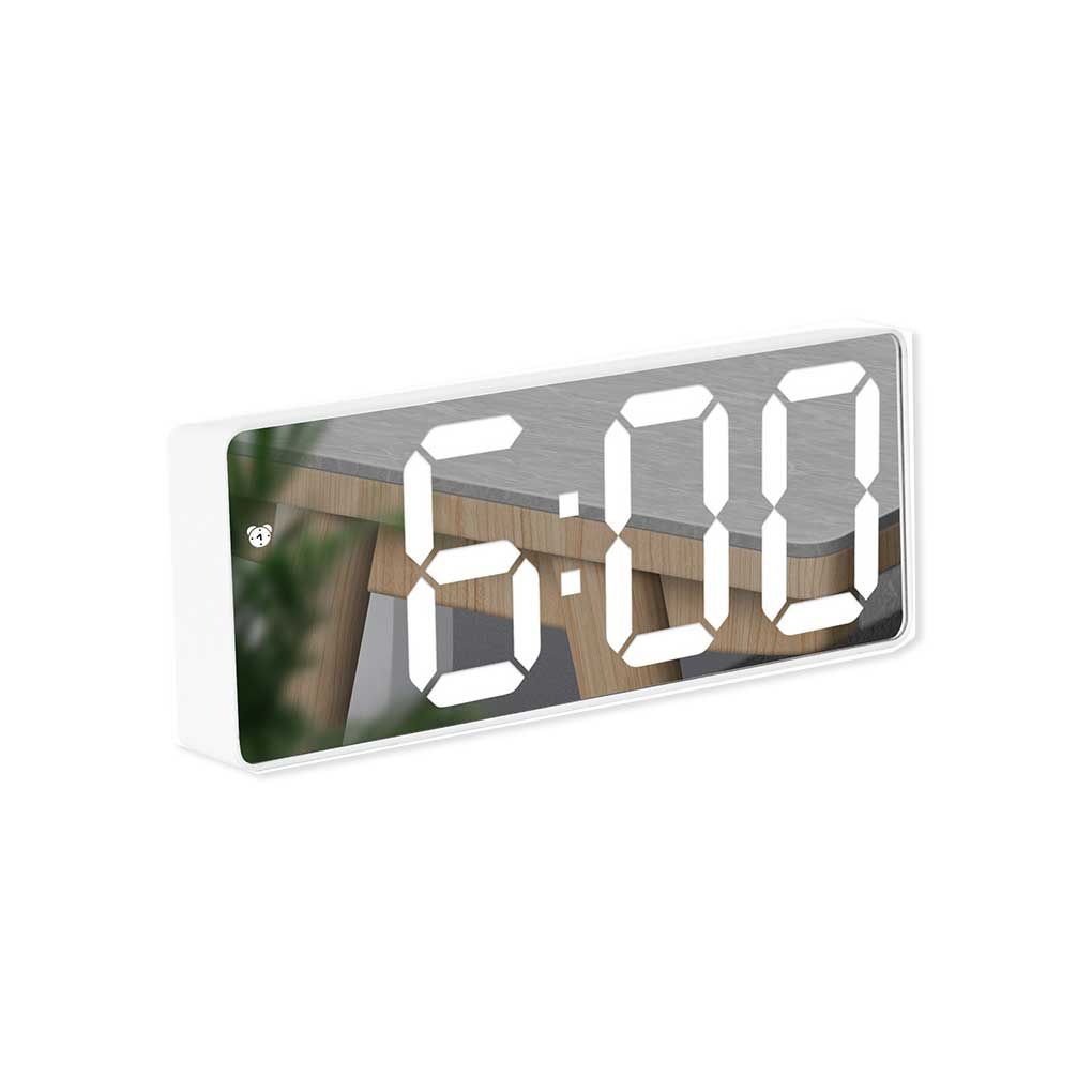 Alarm Clock Digital Morning Wake Up Bedside Thermometer Voice Control Snooze Adjustable Desktop Date Calendar