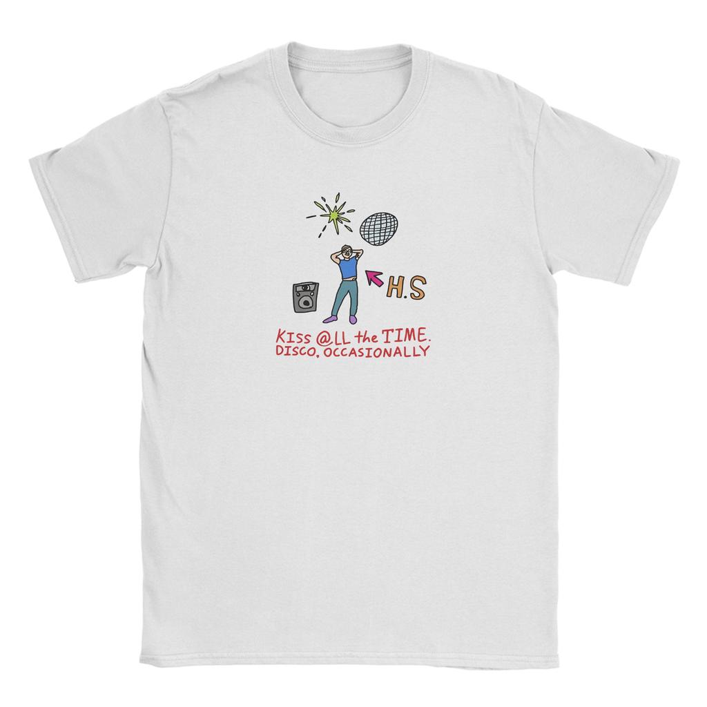 Unisex HHarry SStyles Kiss all the time T Shirt Cotton Clothes Casual Short Sleeve Crew Neck Tees Unique TShirts