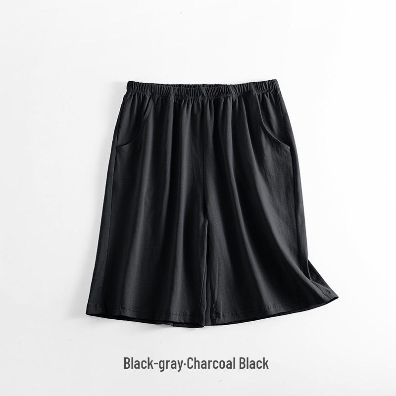 

Мужские легкие хлопковые повседневные свободные бриджи - однотонные мягкие пижамные штаны XL (120-140 lbs)