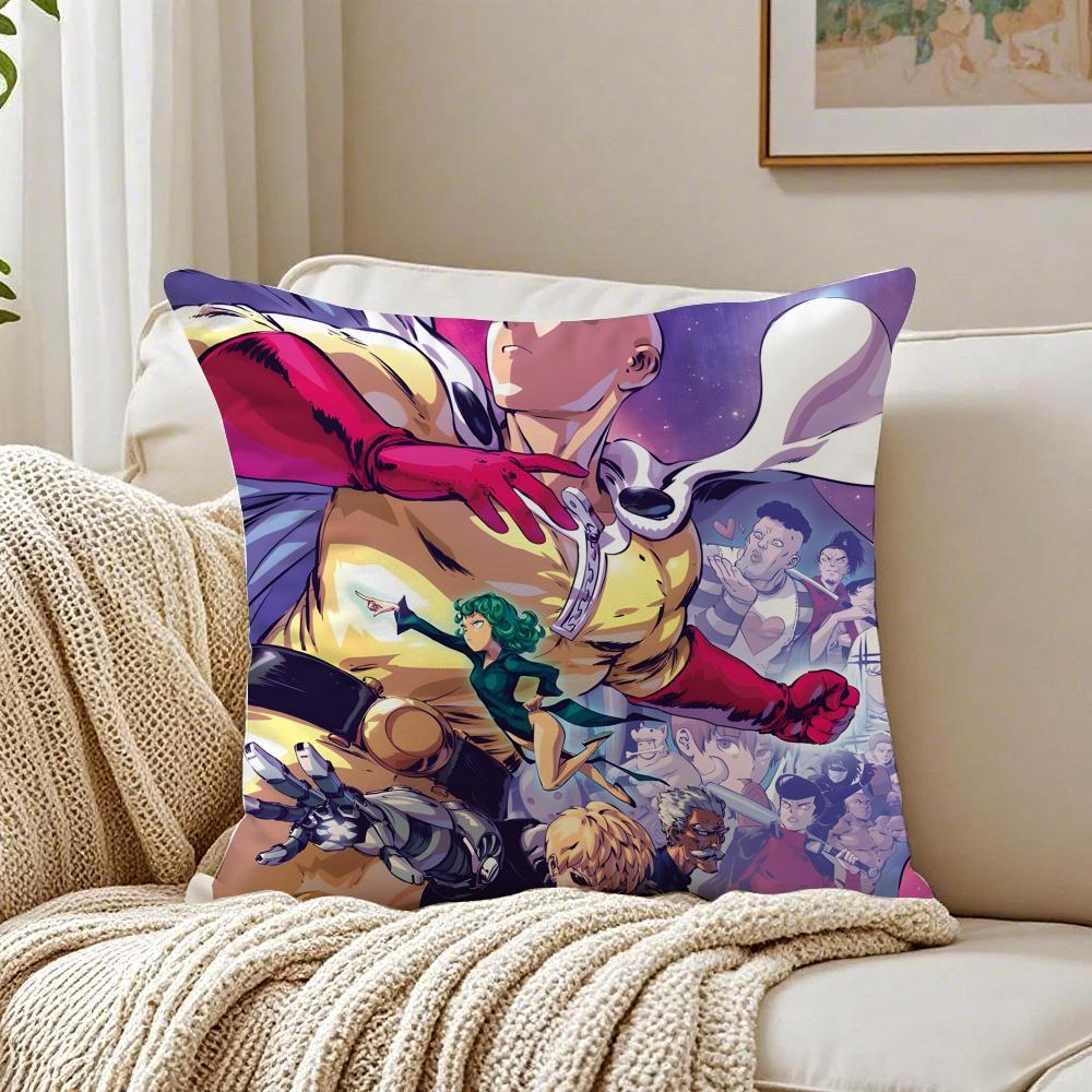 Anime Action OOne Punch MMan Cushion Cover Pillowcase Antidustmite Living Room Sofa Decor Cushion Room