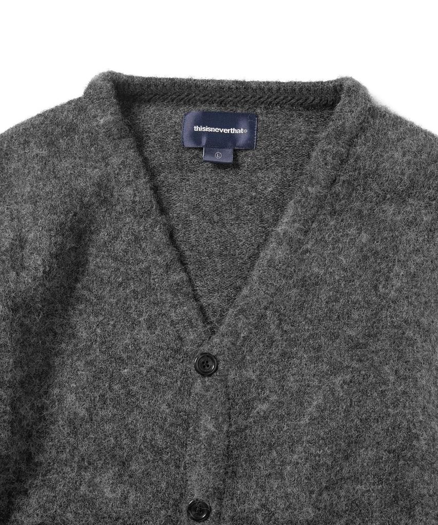 Thisisneverthat Hairy Knit Cardigan Charcoal
