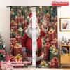2pcs 2D Flat Printing Merry Christmas Popular Curtains Santa Claus Gifts Christmas Scene Fabric Without Electricity Holiday