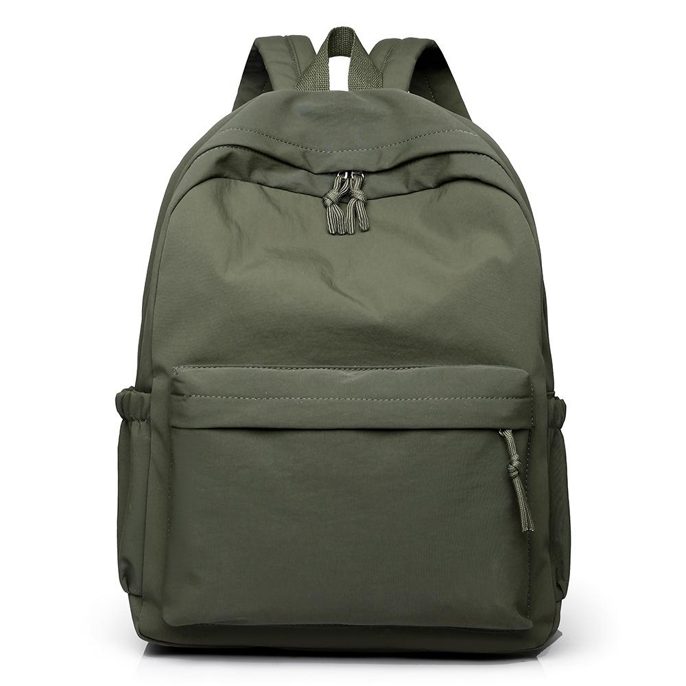 New Backpack Student Schoolbag Simple Solid Color Durable Nylon Backpack Leisure Travel Backpack
